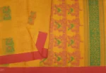 Pure Kovai Cotton Saree In Mango Yellow With Checks Pattern