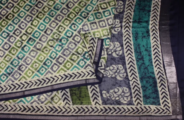 Pure Chanderi Cotton Saree In Multi Shade