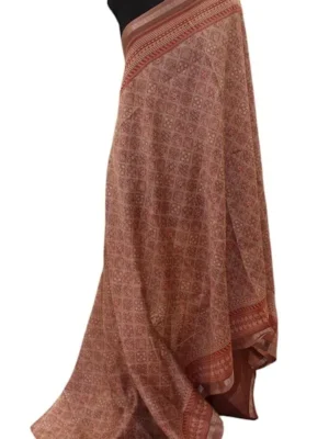 Pure Chanderi Cotton Saree In Pastel Brown Shade