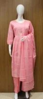 Salwar Suit In Baby Pink With Floral Print