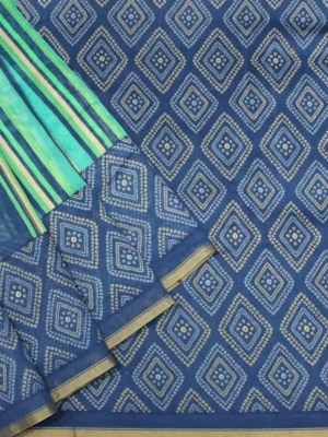 Pure Chanderi Silk In Multi Color Saree With Bandhani Print